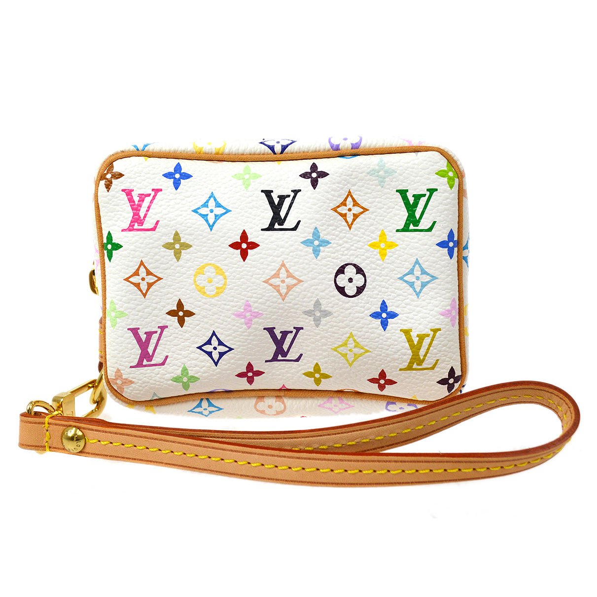 LOUIS VUITTON TROUSSE WAPITY White Multicolor Monogram Pouch Bag White