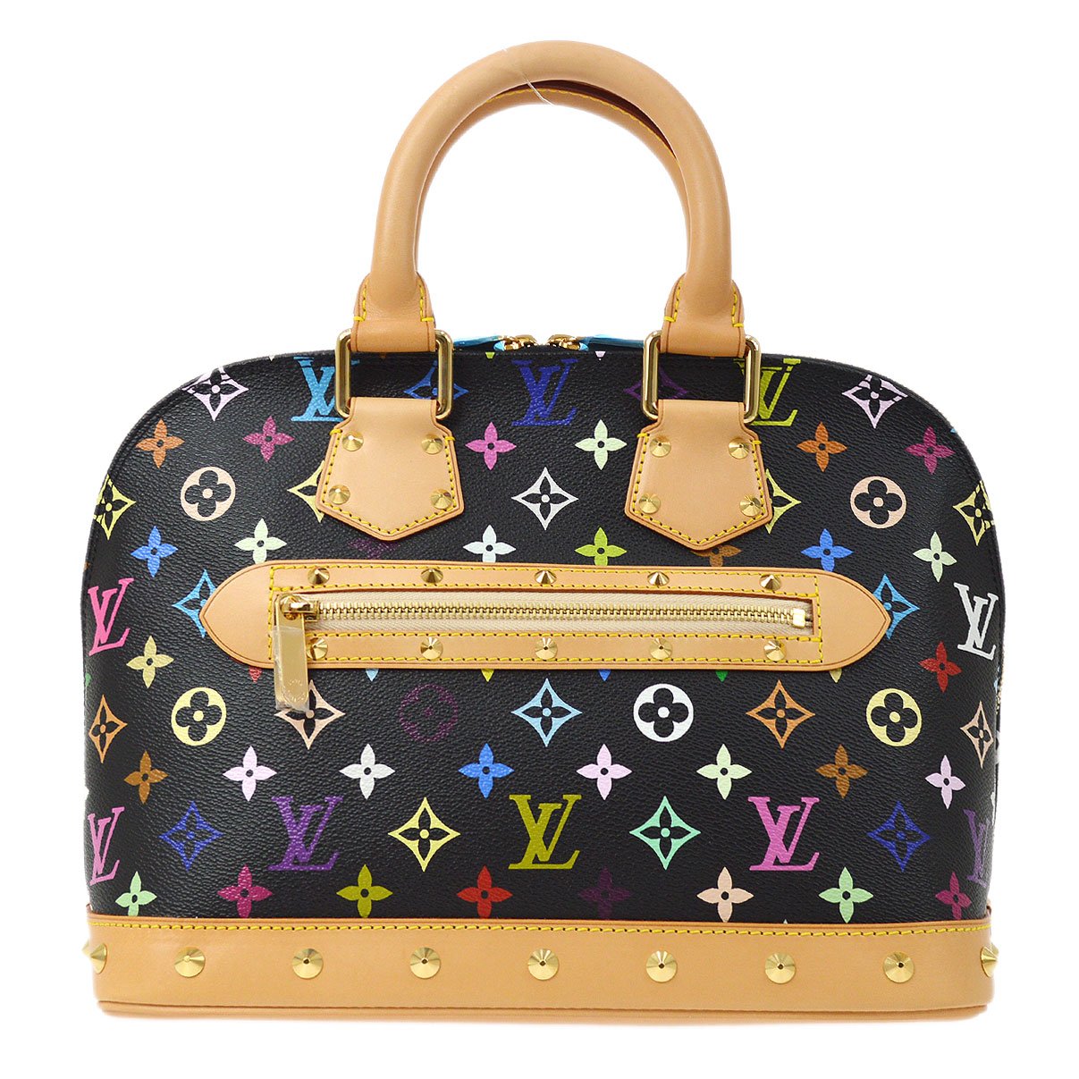 Louis Vuitton Monogram Vernis Alma BB Hand Bag Beige Dunne M90175 LV Auth 40127