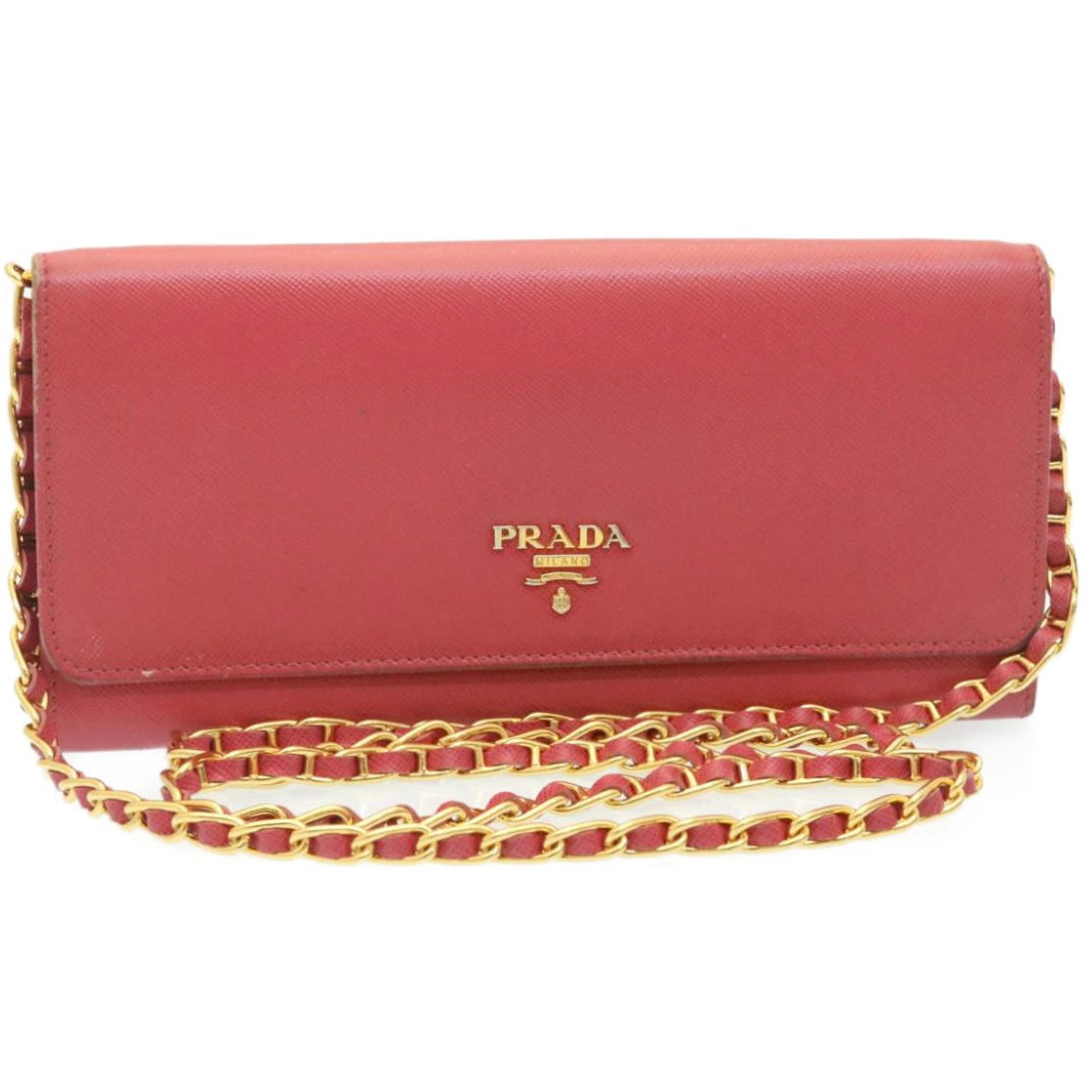 Prada Saffiano Leather Wallet with Chain