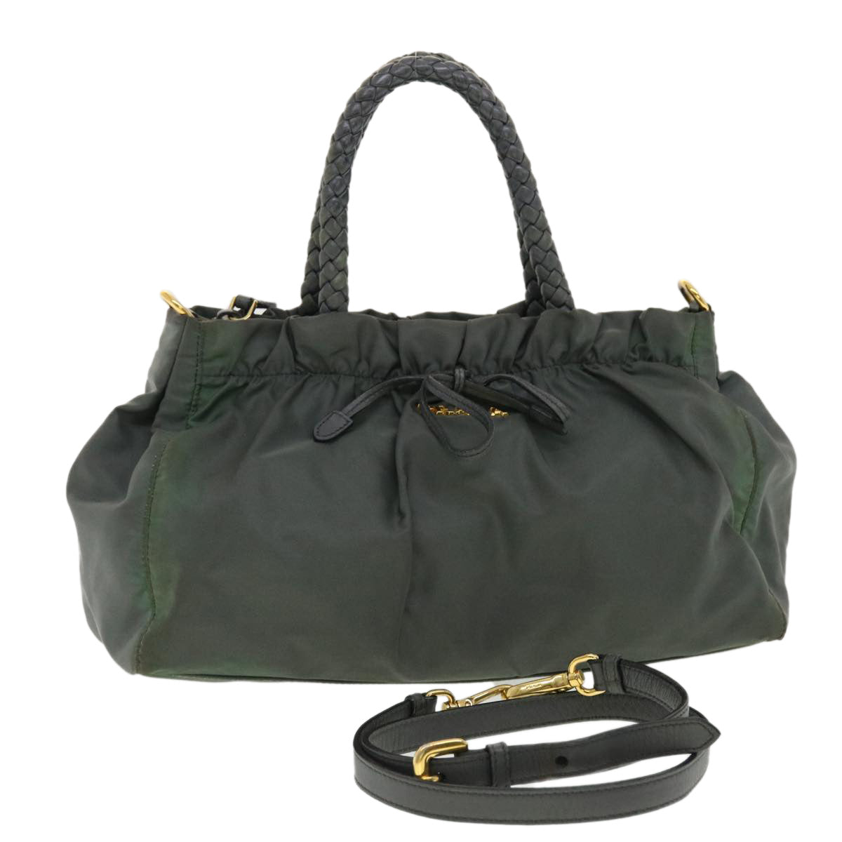 Prada Hand Bag Nylon 2way Gray Auth 48005 Grey ref.1000493 - Joli Closet