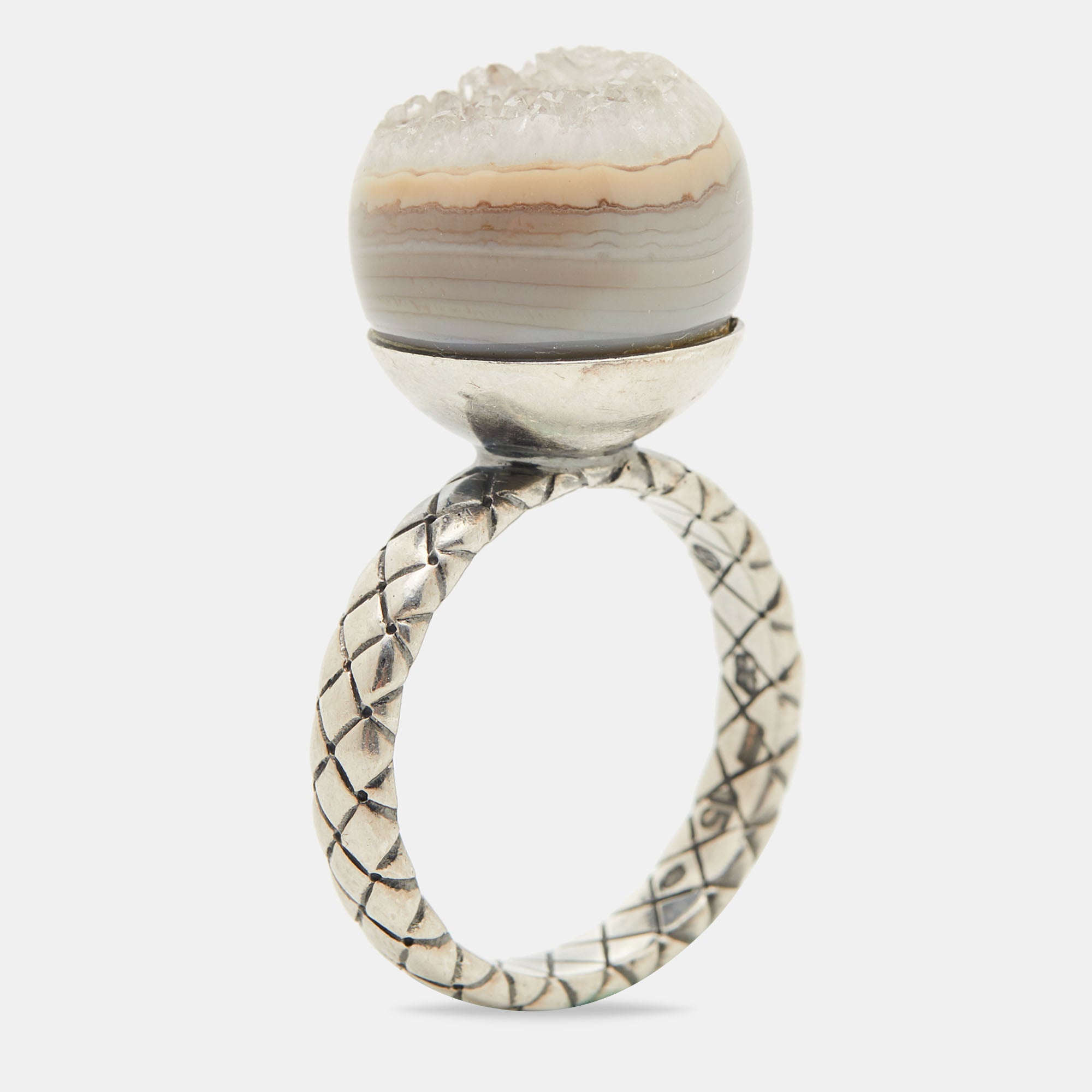Bottega Veneta® Women's Andiamo Key Ring in Silver. Shop online now.