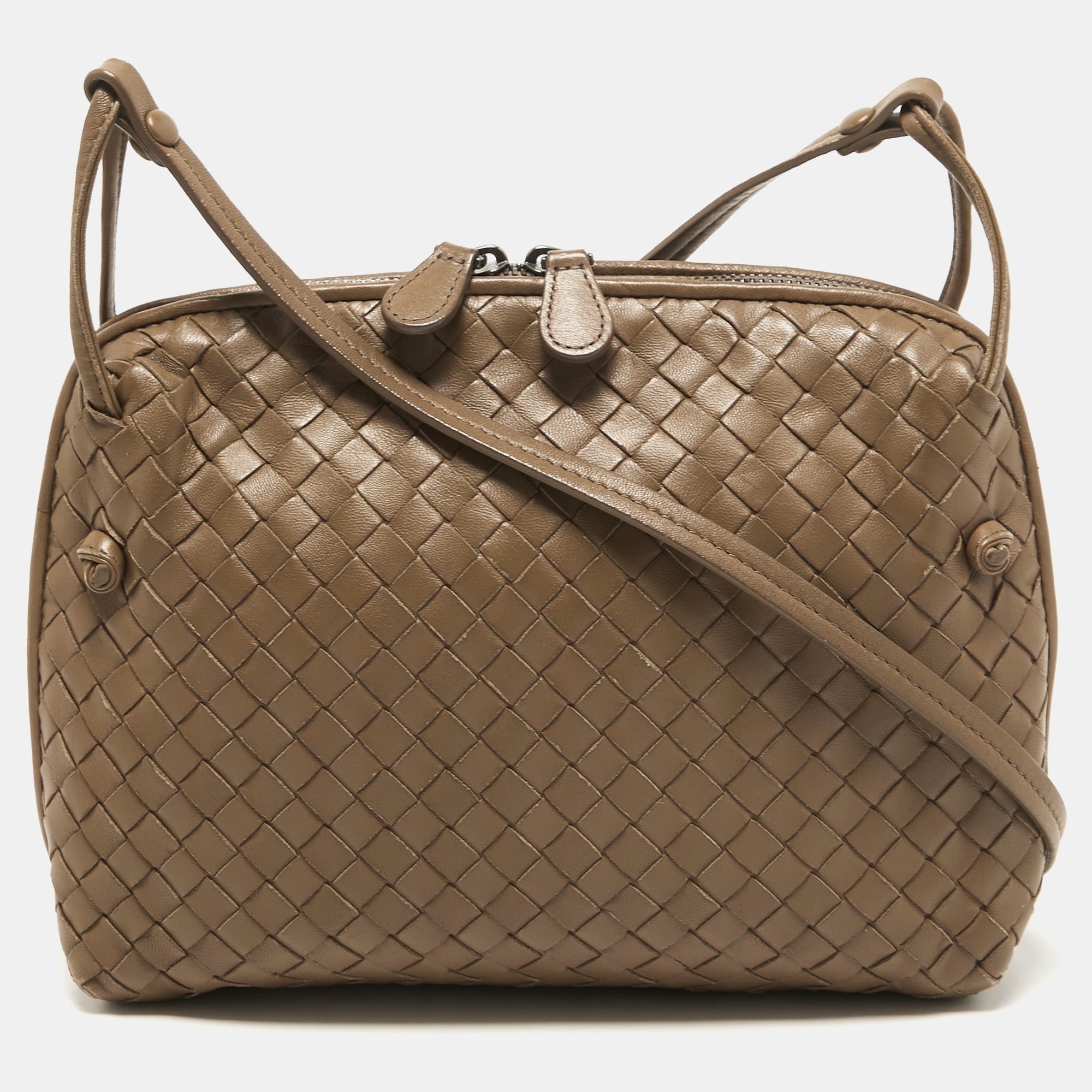 Beige Bottega Veneta Intrecciato Fold Handbag – Designer Revival