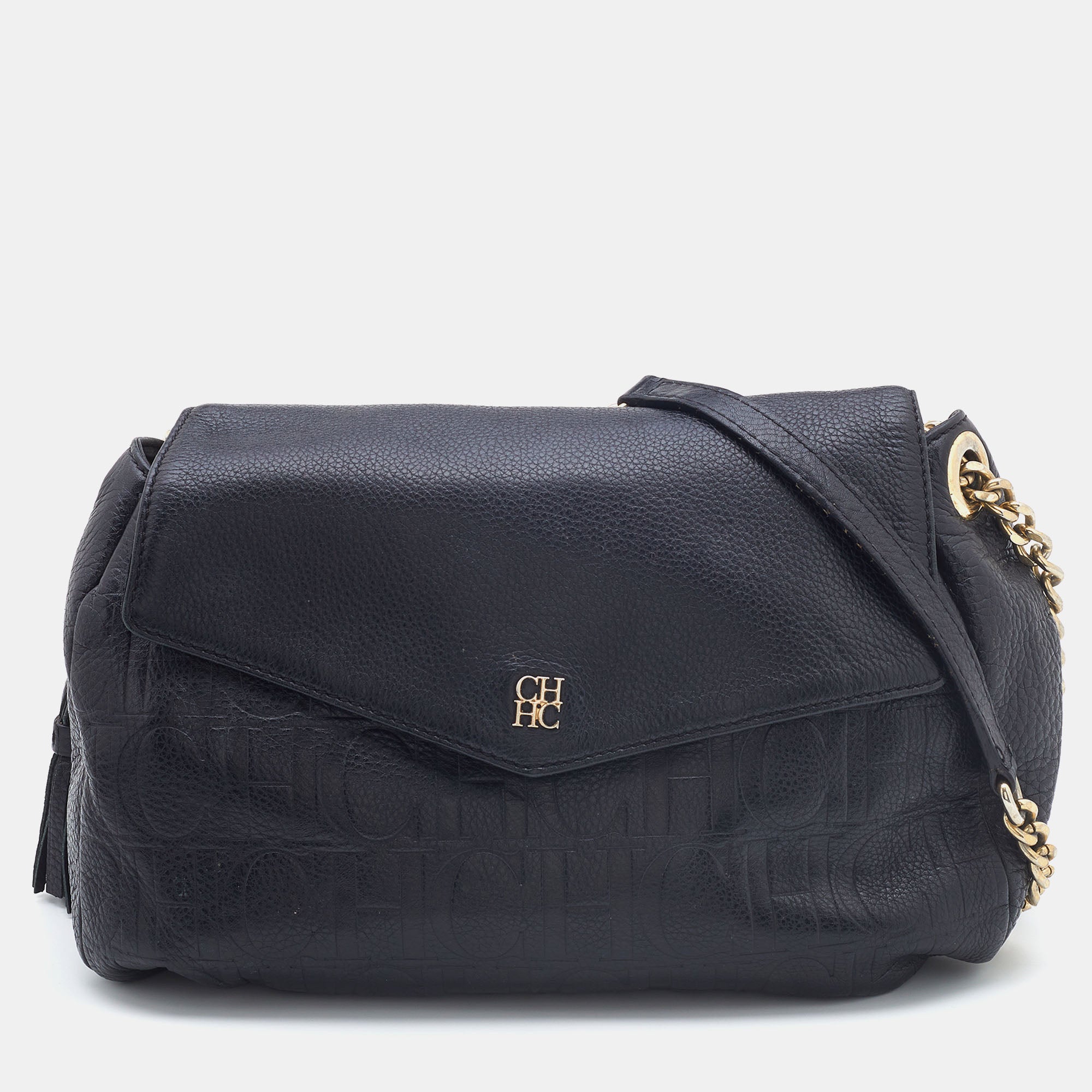 CH Carolina Herrera Black Leather Crossbody Bag