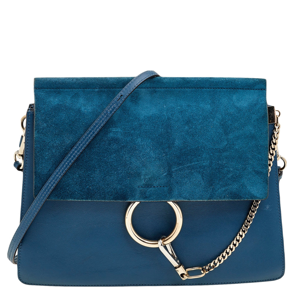 Faye Medium Leather and Suede Bag