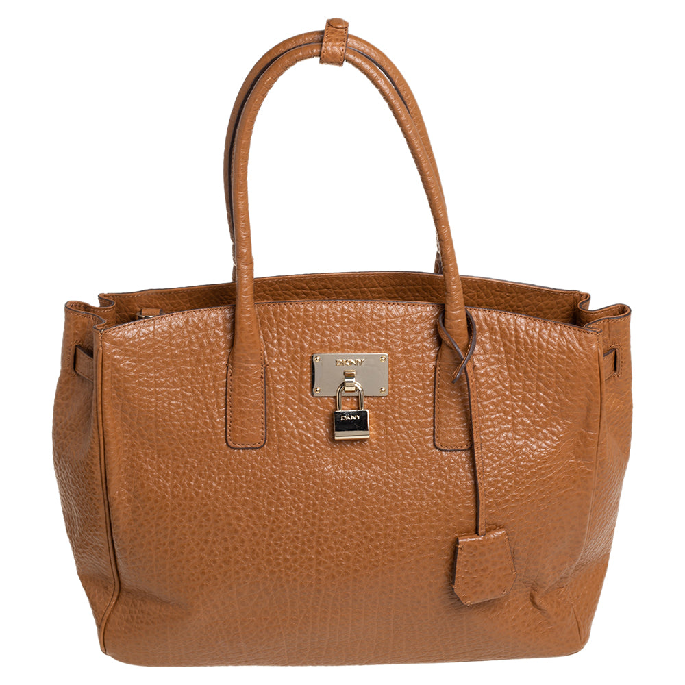 Dkny brown fashion leather handbag