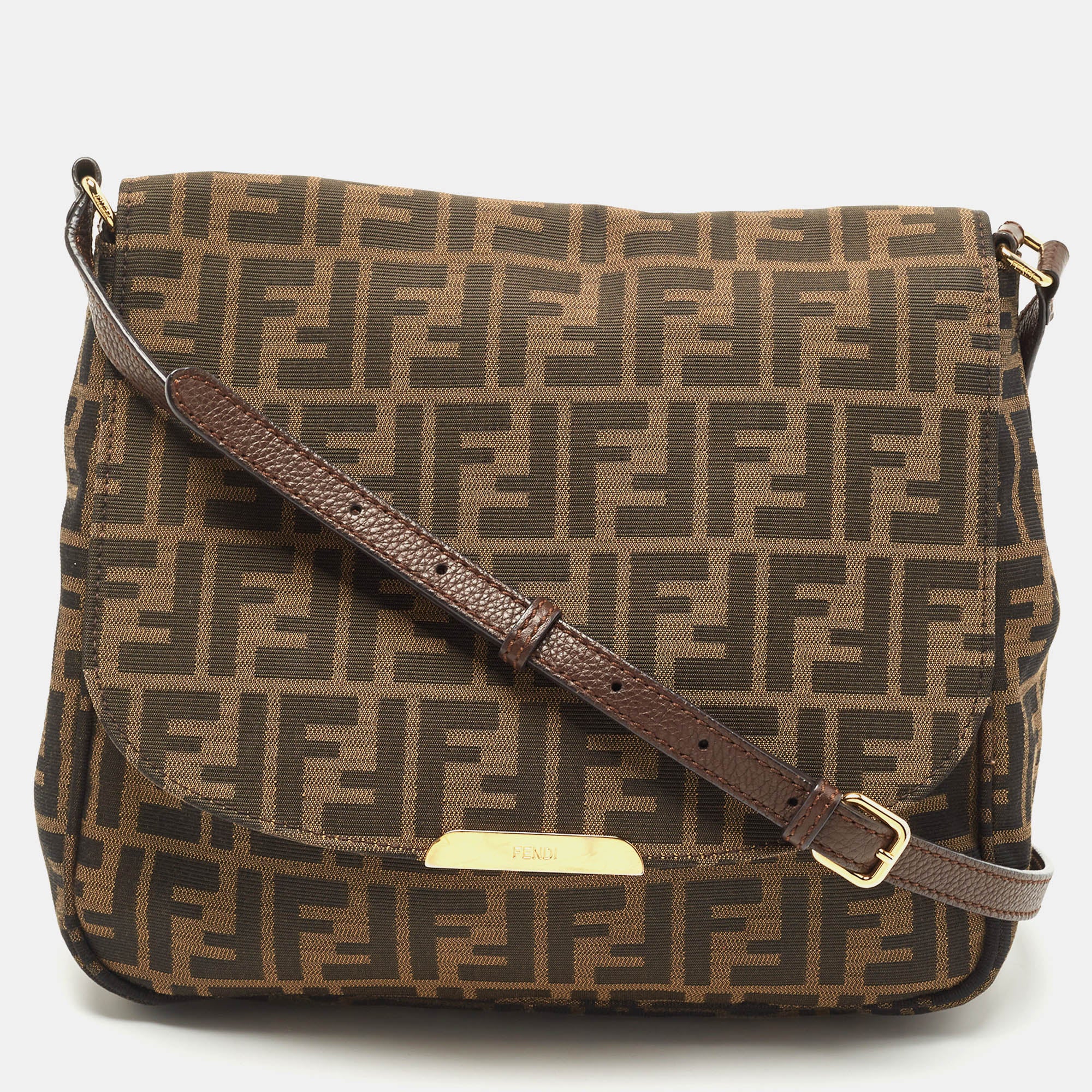 Fendi Tobacco Zucca Canvas Mini Pochette Bag Fendi