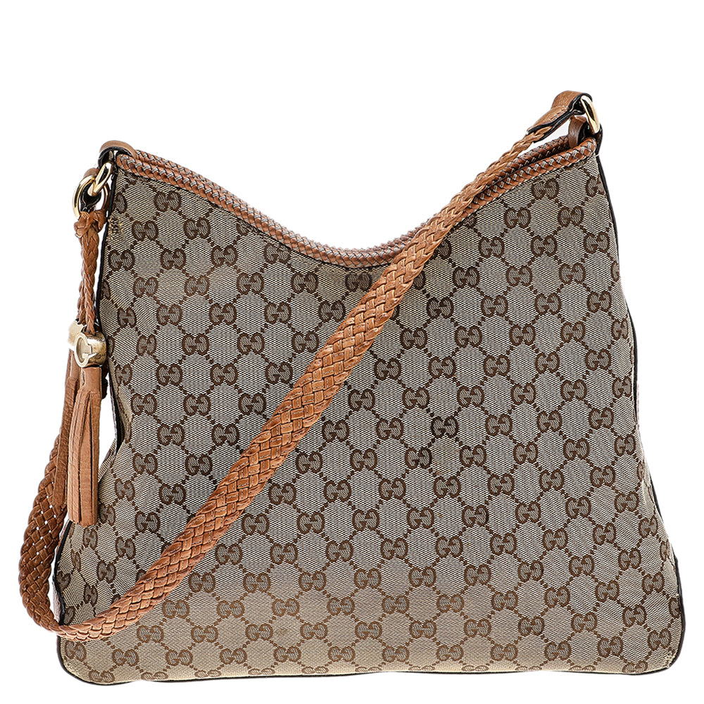 Louis Vuitton Bellevue Handbag 375338, Beige Brown GG Canvas Marrakech  Hobo Bag