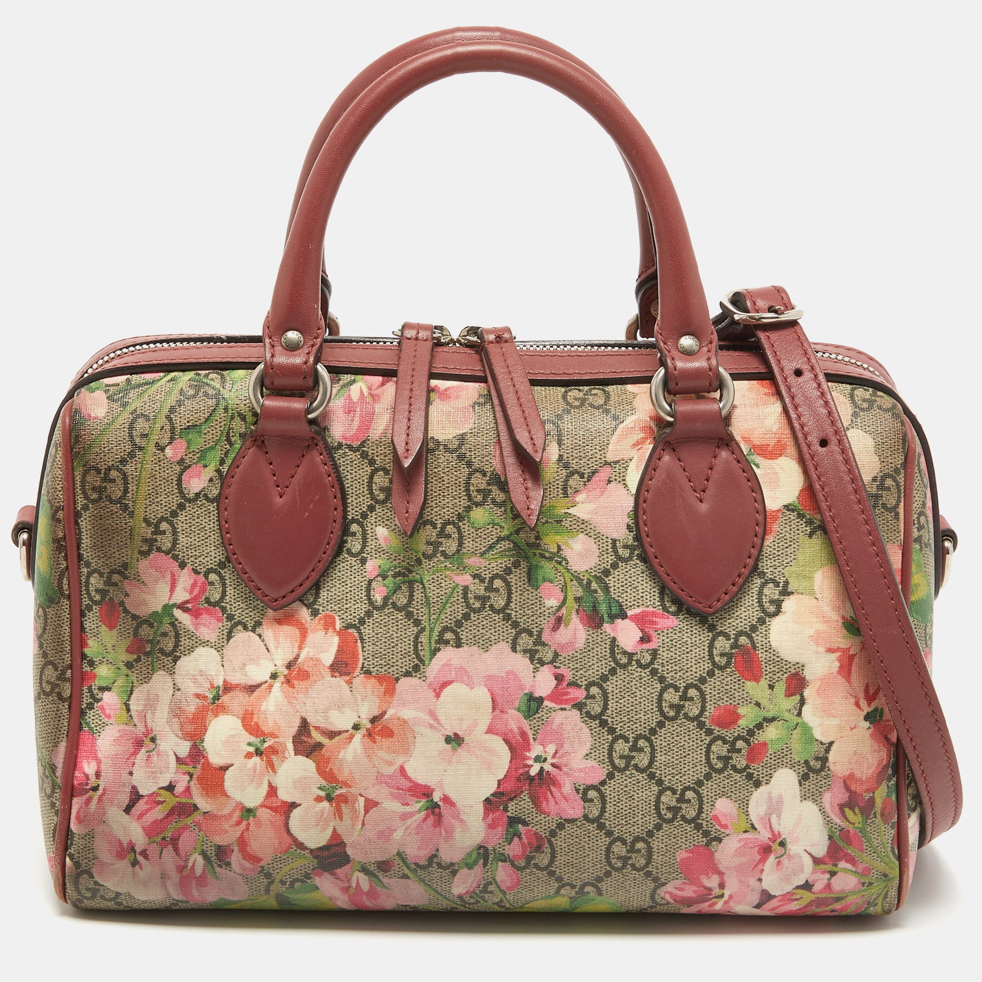 Gucci Blooms GG Supreme Large Boston Bag at Jill's Consignment