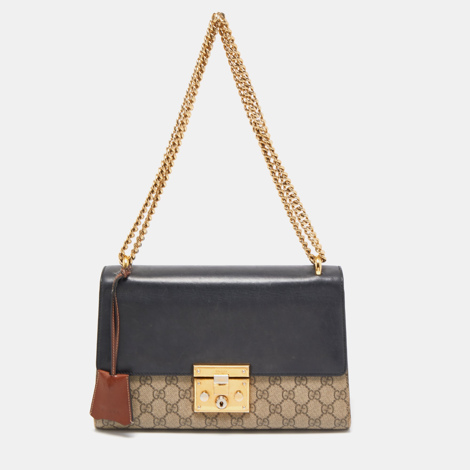 Gucci Padlock Medium GG Supreme Canvas Shoulder Bag