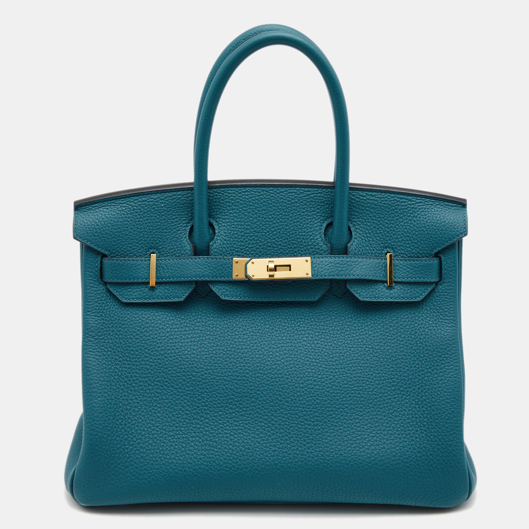 Hermes Gold/Bleu du Nord/ Bleu Indigo Epsom and Swift Leather Palladium  Finish Birkin Tressage De Cuir 30 Bag Hermes