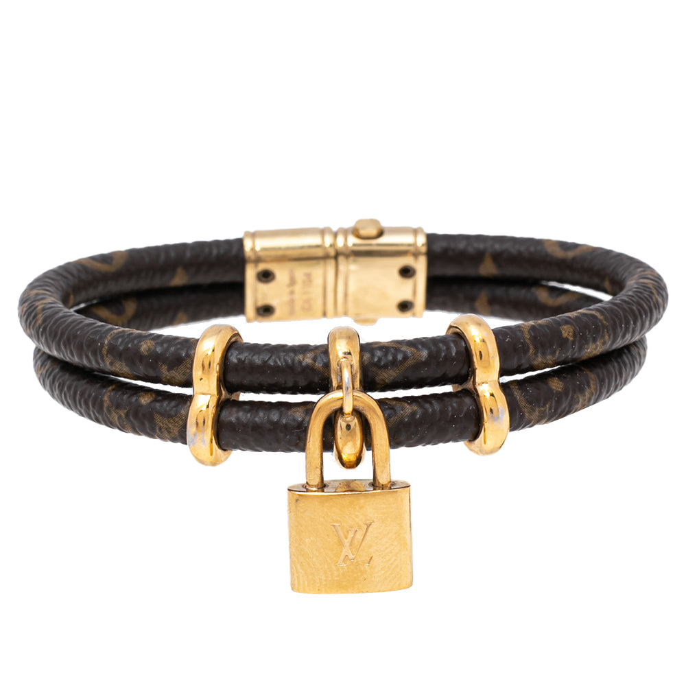 Shop Louis Vuitton Keep It Double Leather Bracelet by