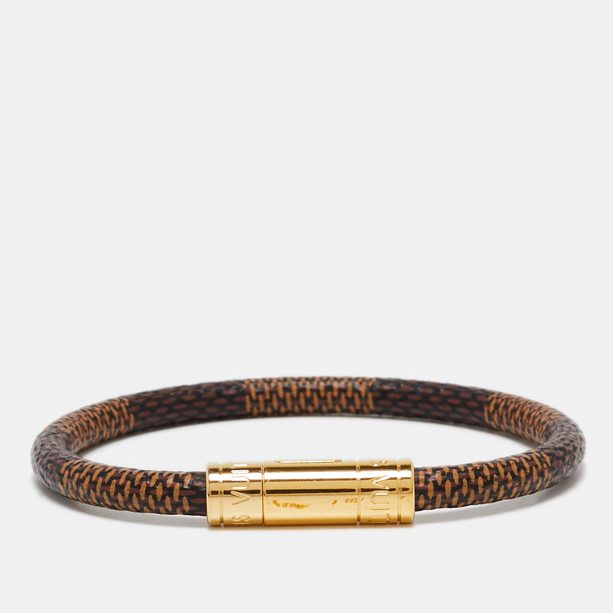 Louis Vuitton Keep It Bracelet Damier Ebene Brown Cloth ref.888209