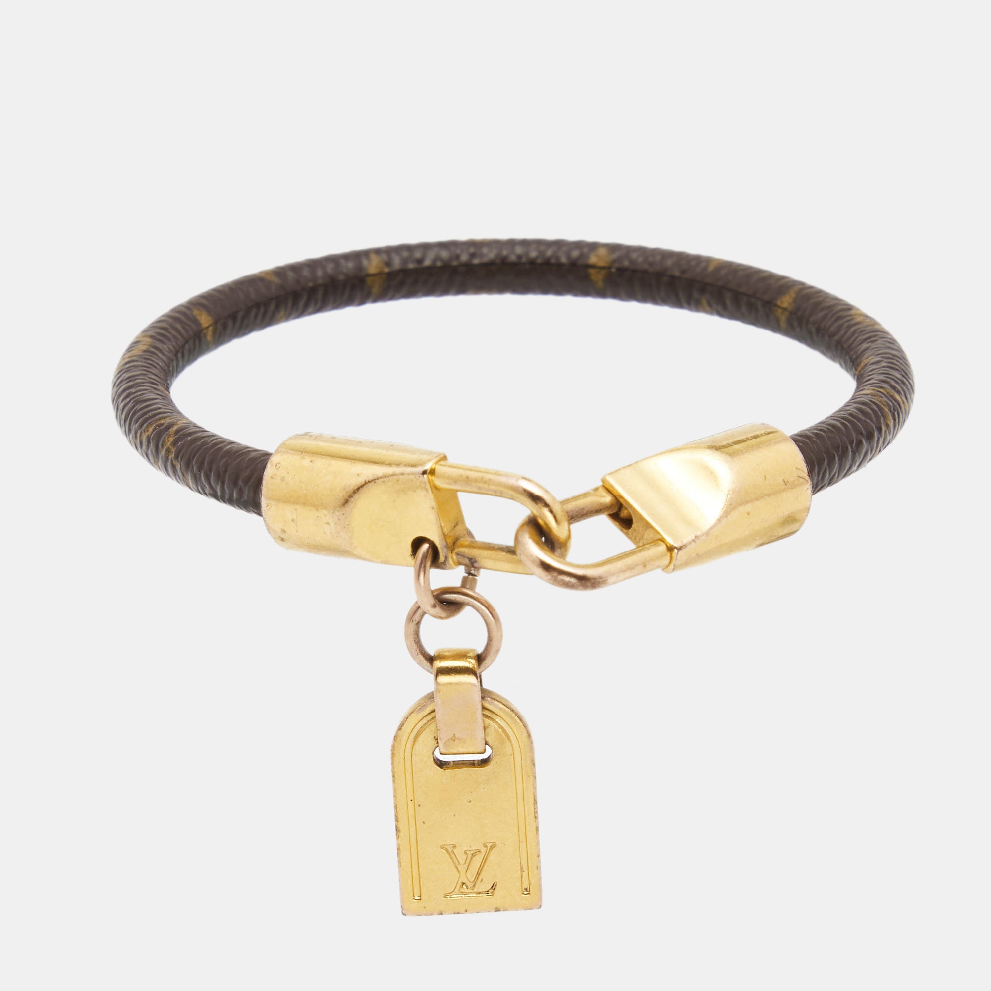 Louis Vuitton Monogram Luck It Canvas and Gold Plated Metal Charm