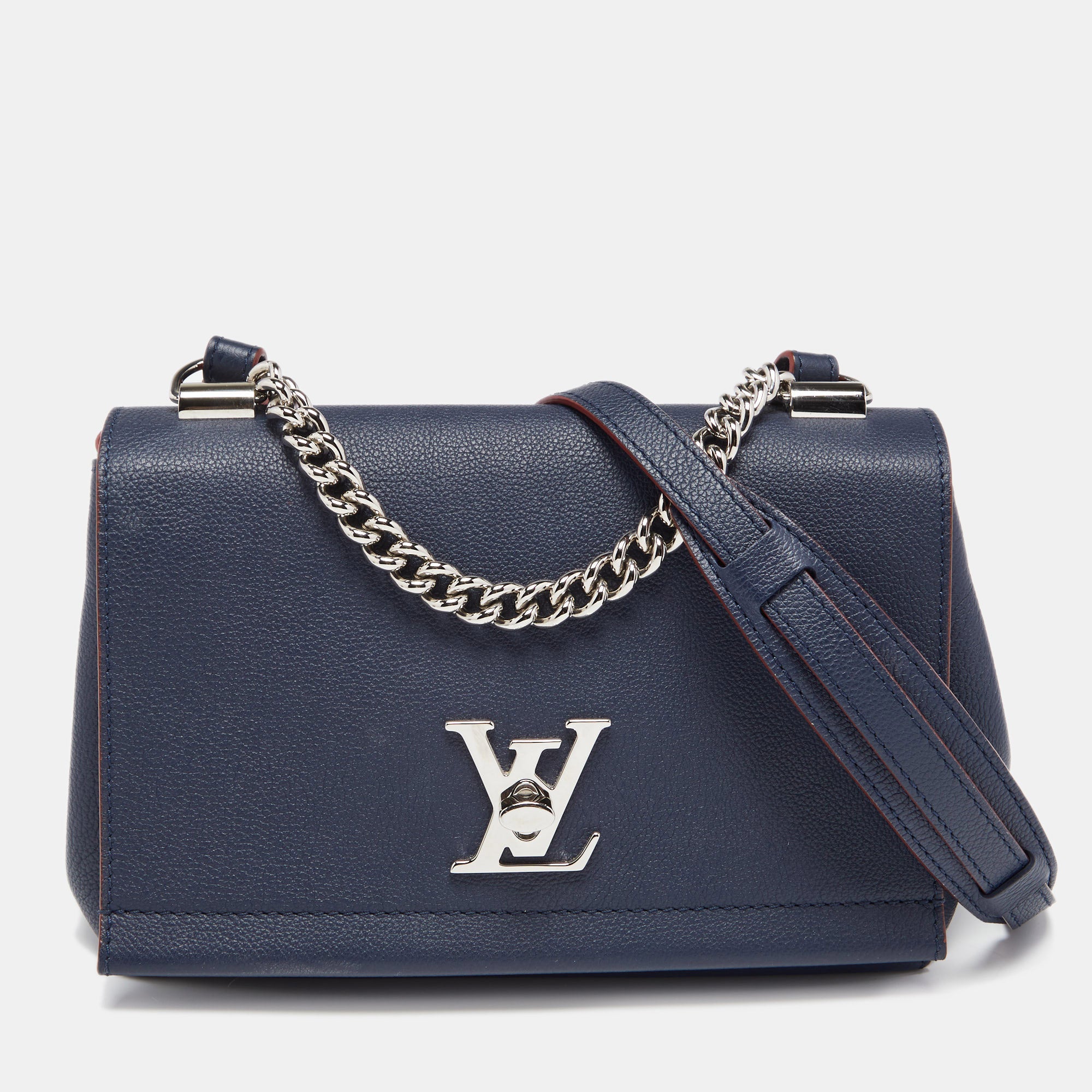 Louis Vuitton Navy Blue Leather Lockme II BB Bag at 1stDibs  louis vuitton  lockme ii bb, lock me ever bb, louis vuitton lockme bb