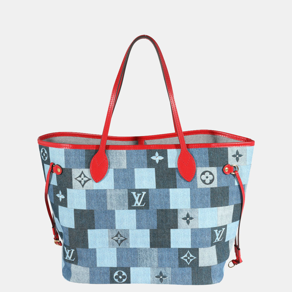 Louis Vuitton, Green Monogram Denim Shoulderbag. - Unique Designer