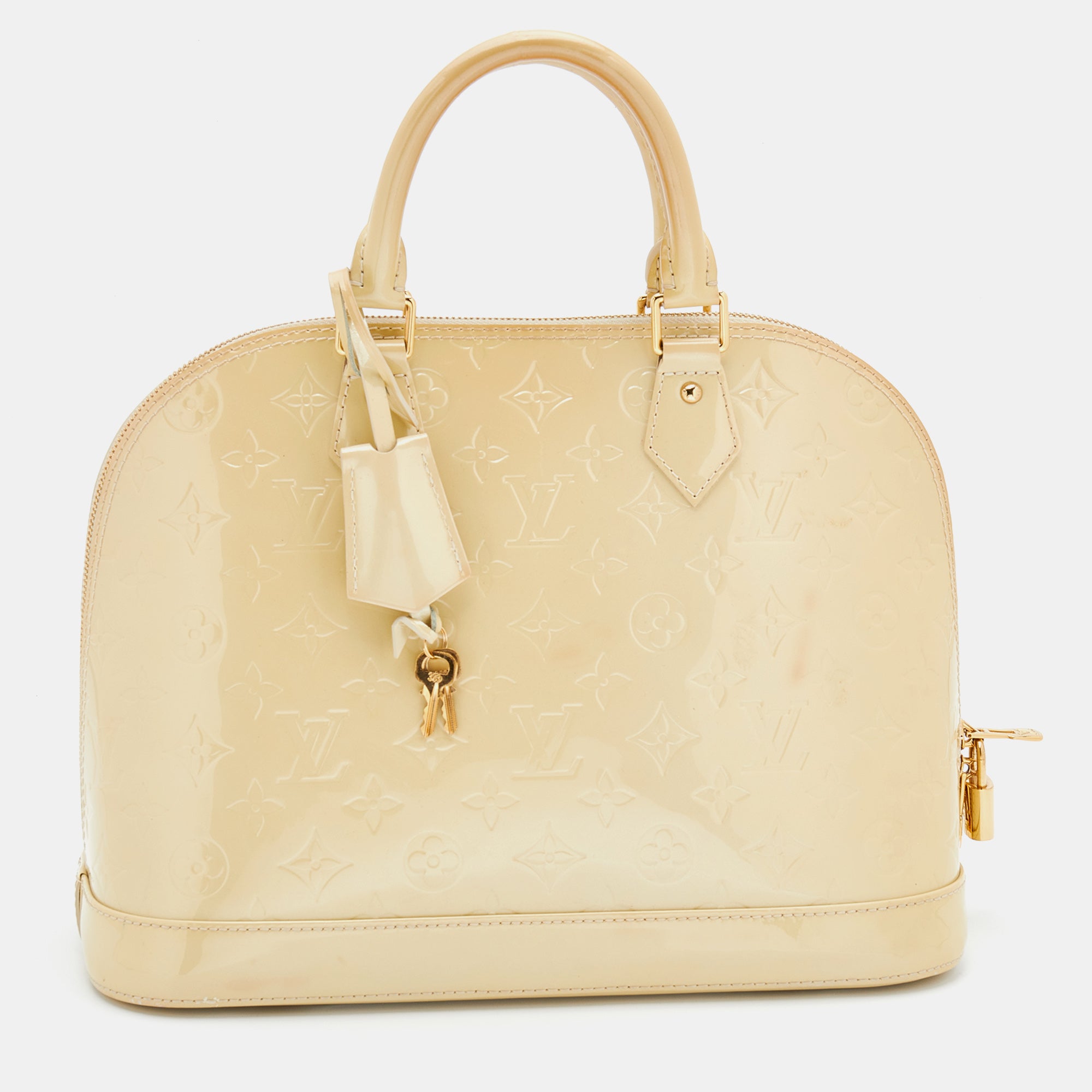 Louis Vuitton Blanc Coral Monogram Vernis Alma PM Bag