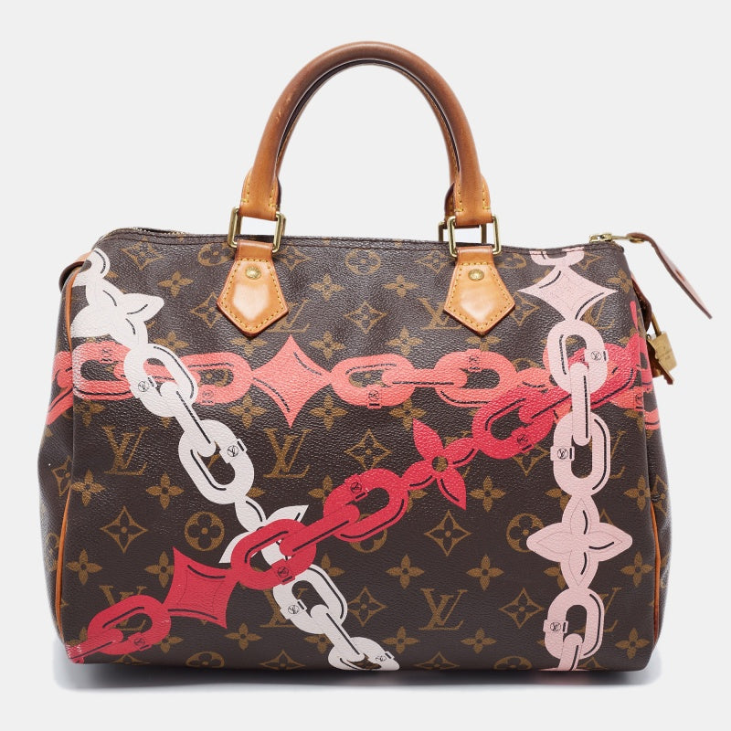 Louis Vuitton Limited Edition Monogram Roses Canvas Speedy 30 Bag