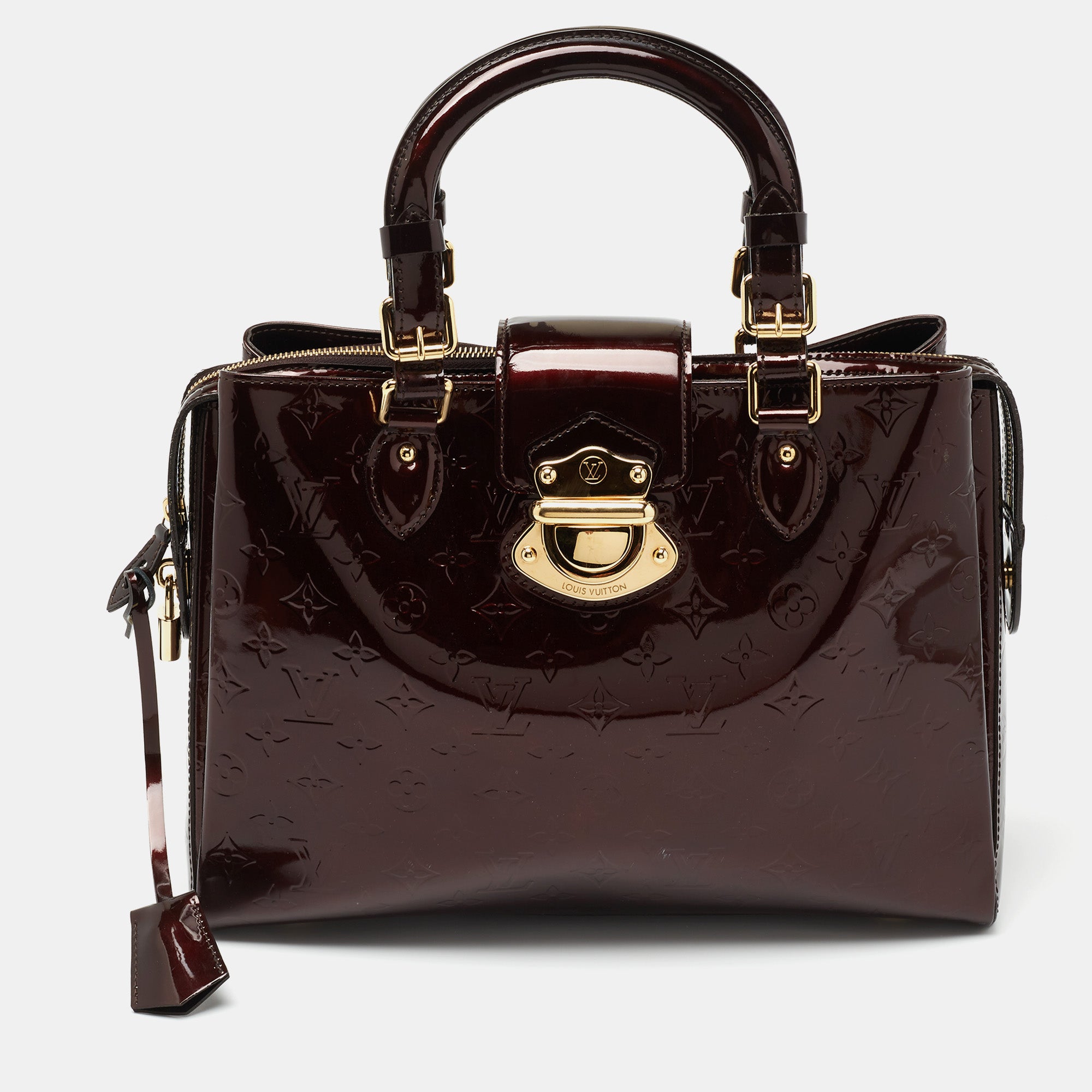 Louis Vuitton Avalon Zipped Amarante Monogram Vernis Shoulder Bag18LK0116