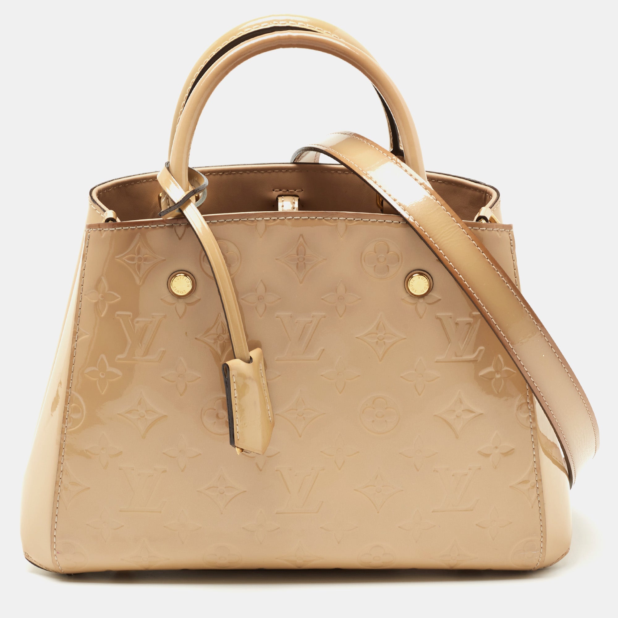Louis Vuitton Montaigne Bb Dune Monogram Vernis Leather Shoulder Bag