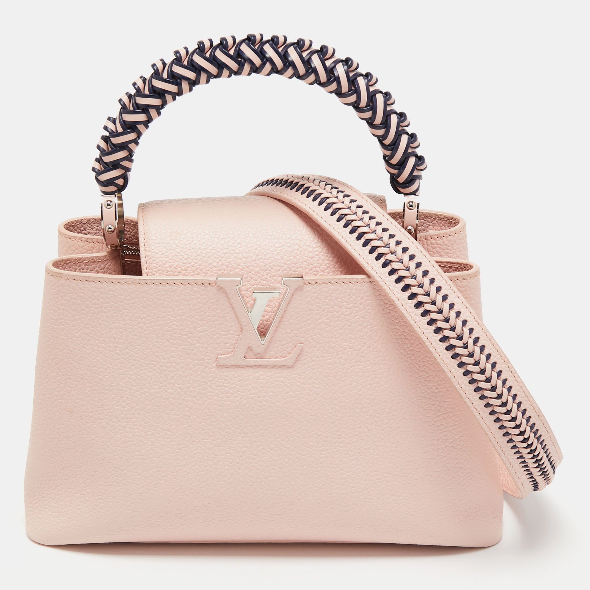 Save big on Louis Vuitton Pink Leather 'Capucines MM' w/ Black/Pink Twilly  and Strap Louis Vuitton . Find the top products for the lowest prices, and  outstanding customer service