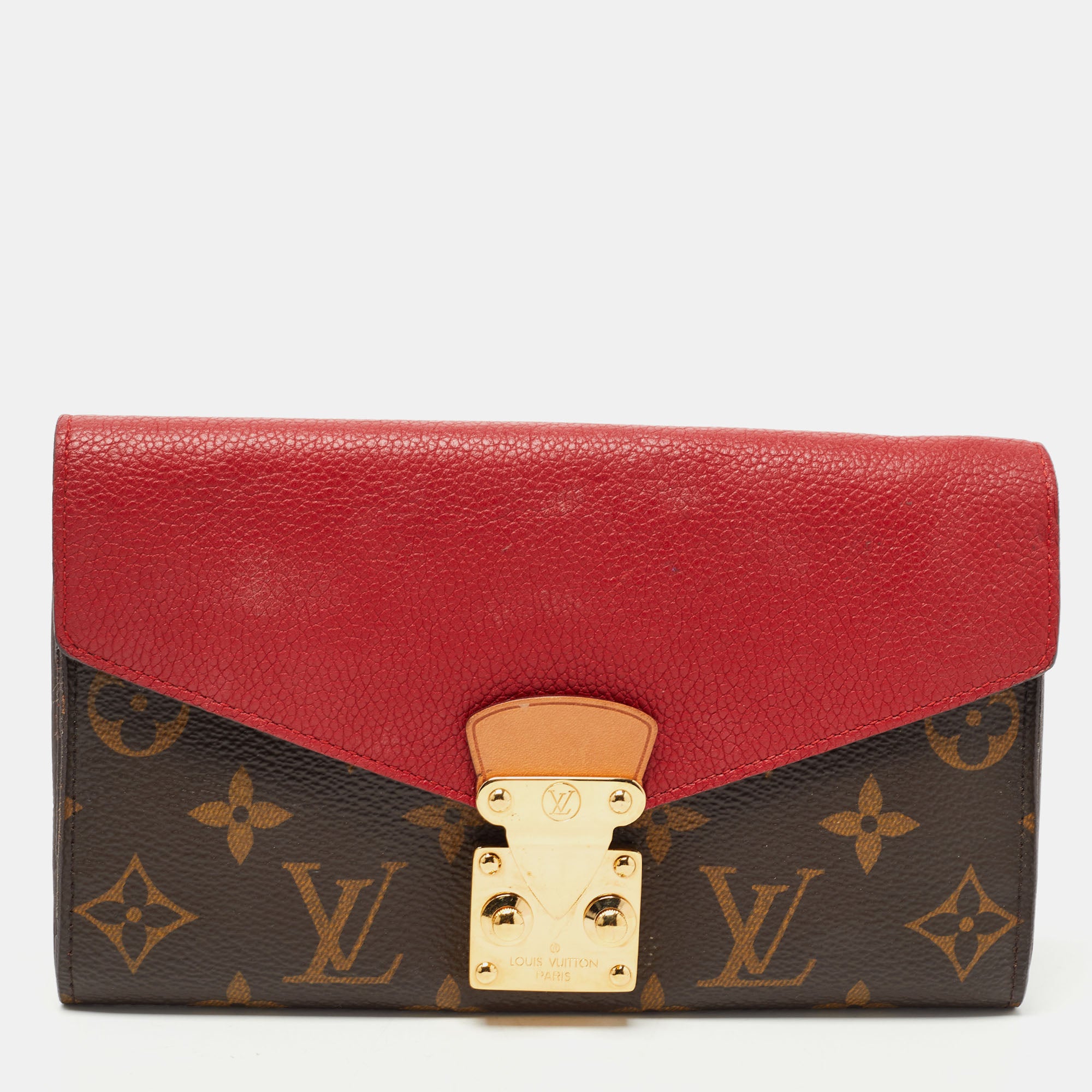 Louis Vuitton womens wallet monogram/red