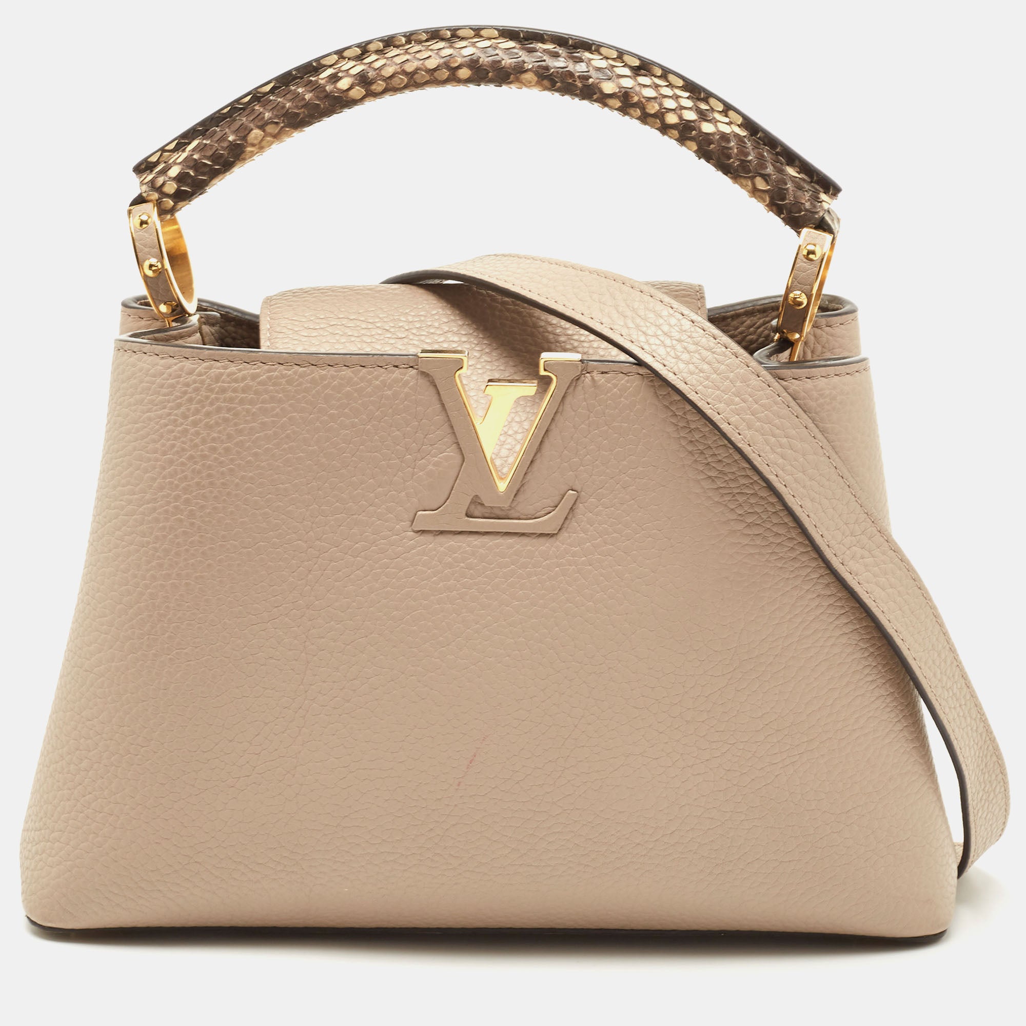 Louis Vuitton Galet Taurillion Leather and Python Capucines BB Bag Louis  Vuitton