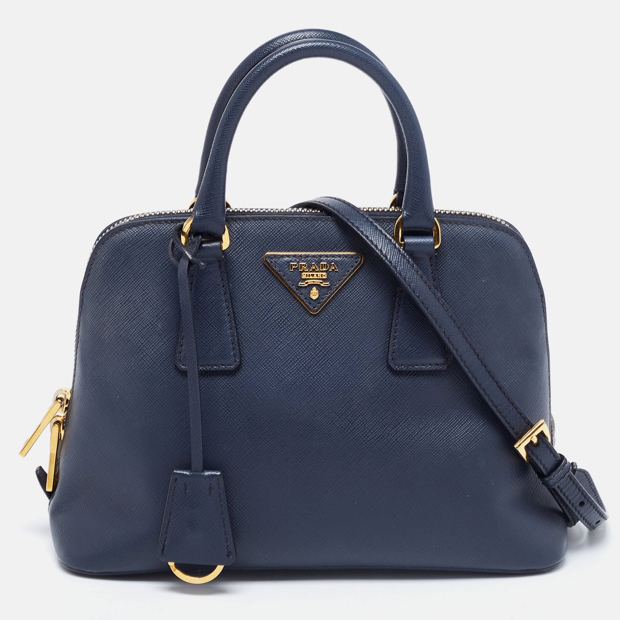 Prada Vintage - Saffiano Leather Lux Promenade Satchel Bag - Blue - Leather  Handbag - Luxury High Quality - Avvenice