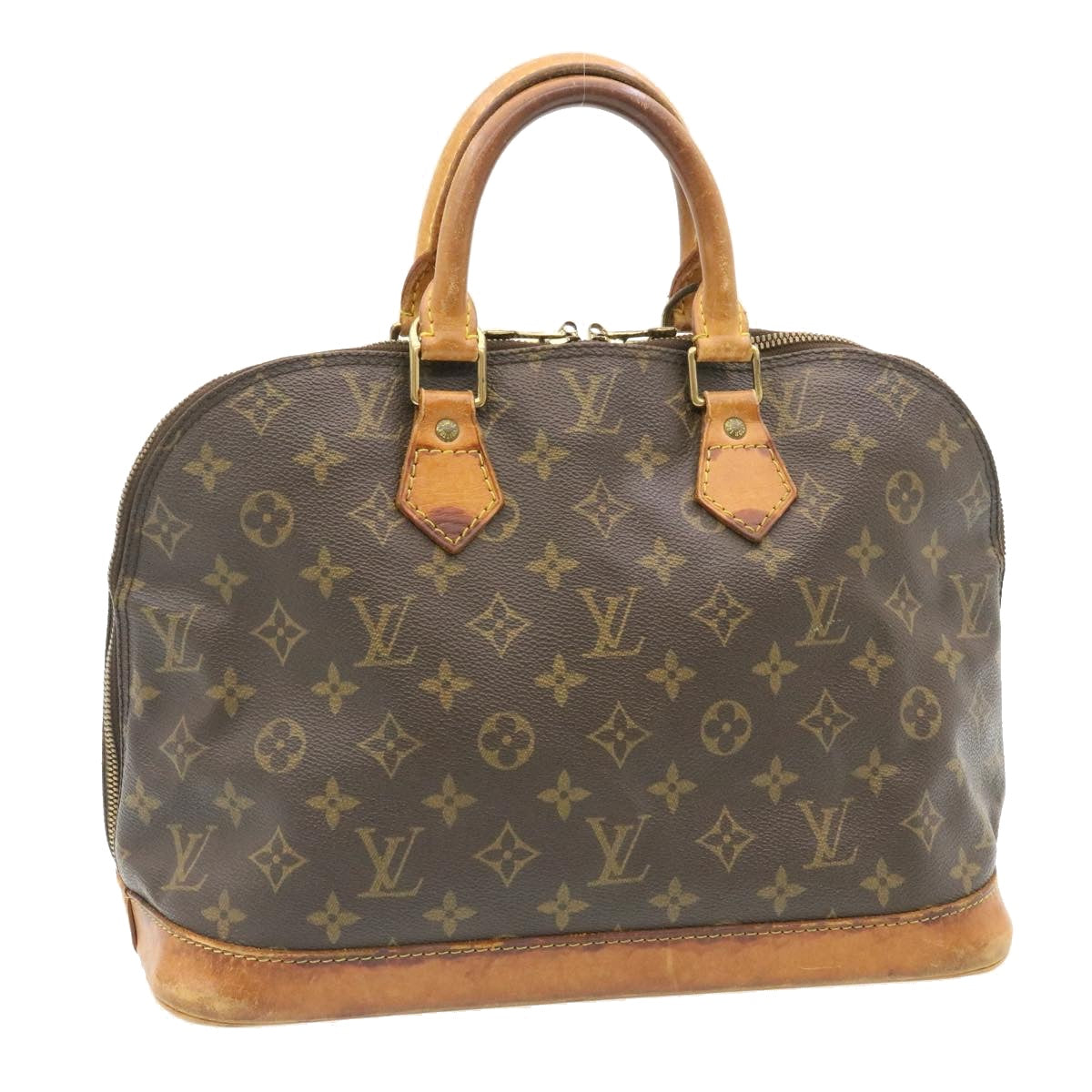 A LOUIS VUITTON Monogram Alma M51130 LV Tote Hand Bag Brown Canvas