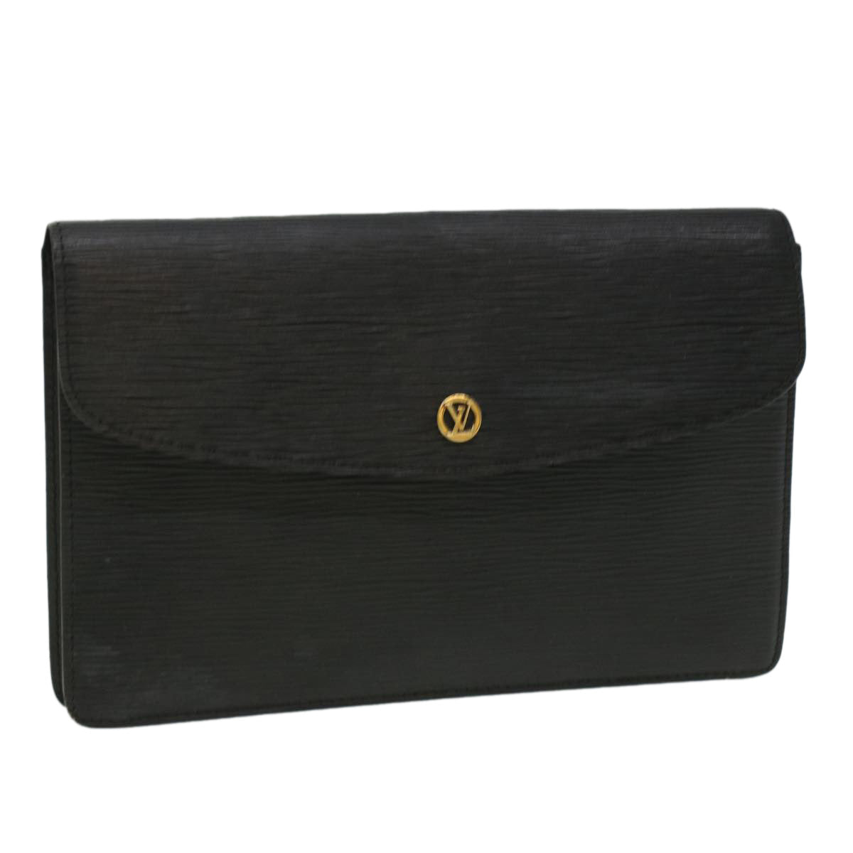 Authentic Louis Vuitton Black Epi Montaigne Clutch Bag