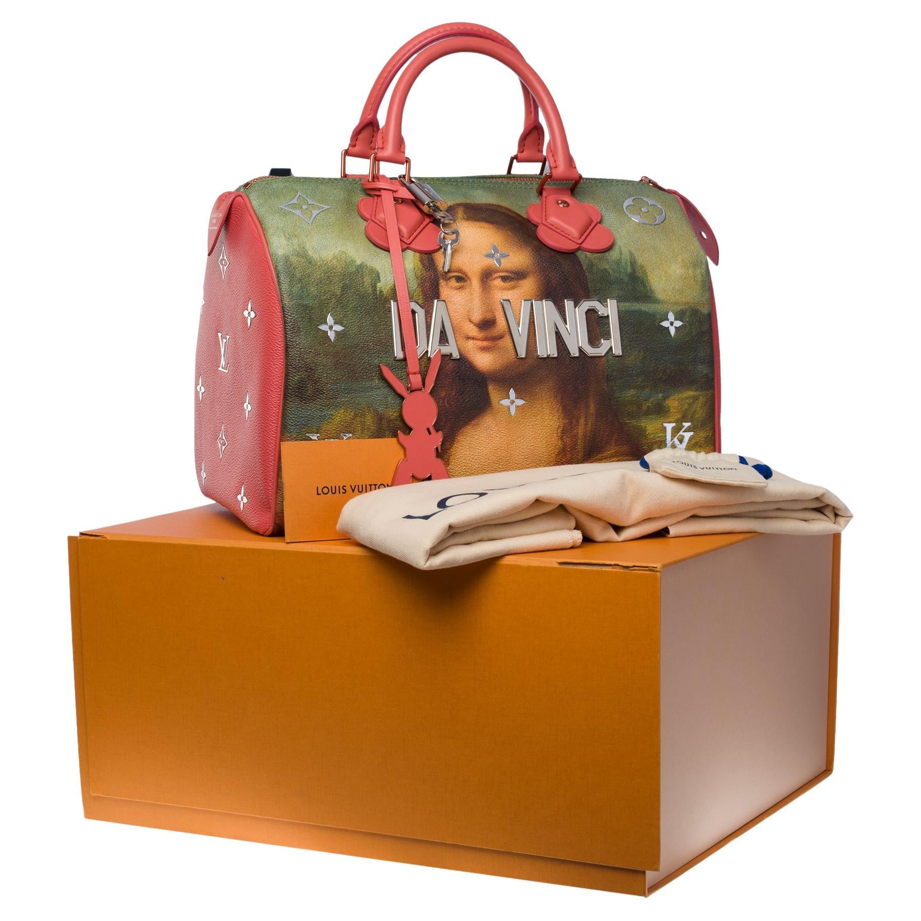 New in Box Vuitton Masters Mona Lisa Jeff Koons Speedy 30 Bag at