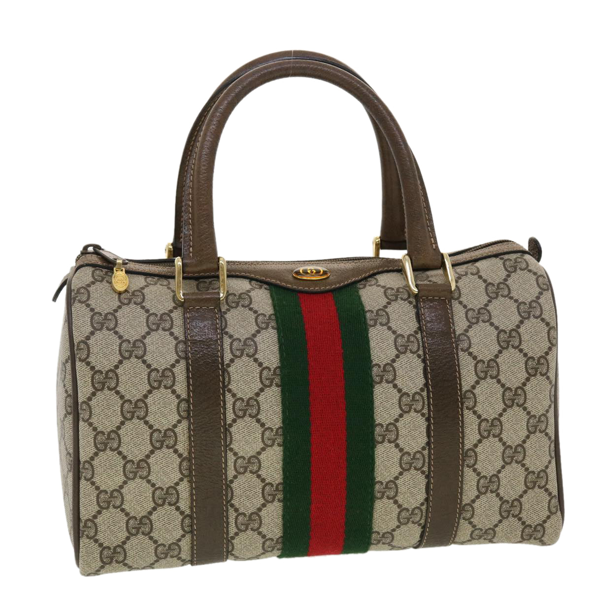 GUCCI Boston bag 406868 Sherry line 2way GG canvas Brown Brown unisex –