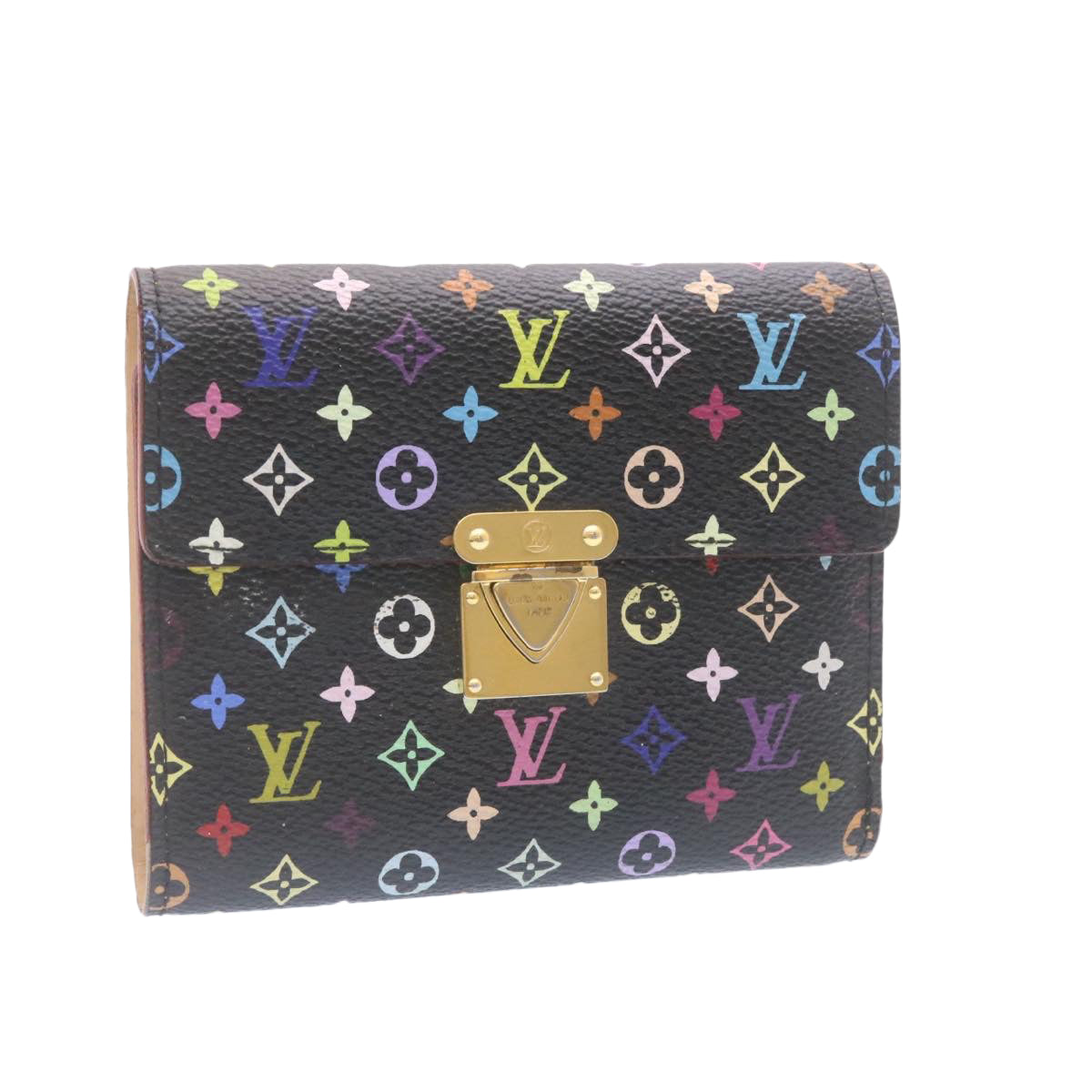 LOUIS VUITTON Multicolor Portefeuille Koala Wallet Black M58015 LV Auth  yt501