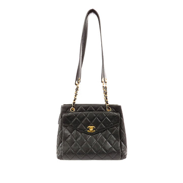 CHANEL CC Quilted Caviar Shoulder Bag