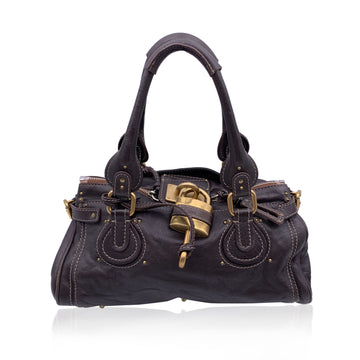 CHLOE Dark Brown Leather Paddington Tote Satchel Handbag Bag