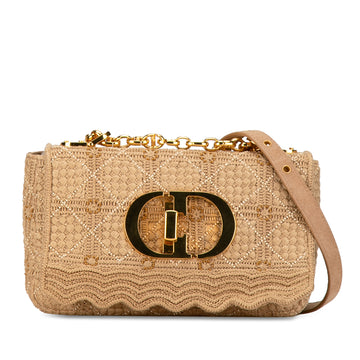 DIOR Small Embroidered Raffia Cannage Caro Bag