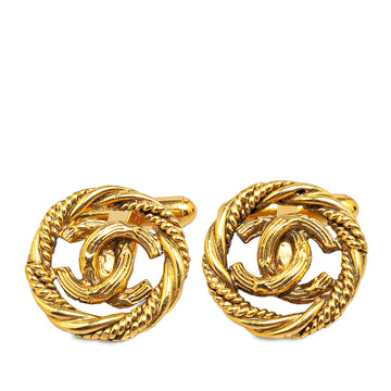 CHANEL Gold Plated CC Logo Cufflinks Other Accessories