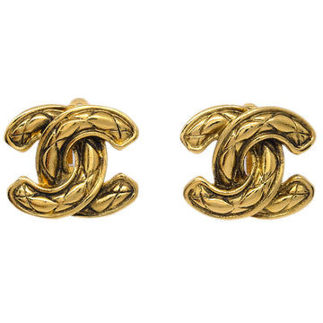 CHANEL CC Earrings Clip-On Gold 2433 140320