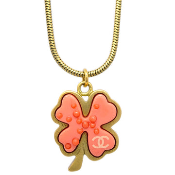 CHANEL Clover Gold Chain Pendant Necklace 03P 140304