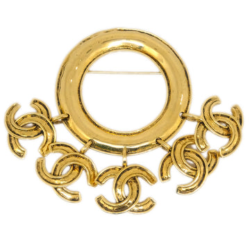 CHANEL Fringe Brooch Pin Corsage Gold 94P 130858