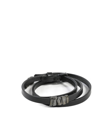 Bottega Veneta Women's Leather Silver Bracelet in Black