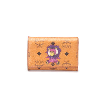 MCM Visetos Lion Printed Leather Small Wallet