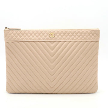 CHANEL Chevron Clutch Bag