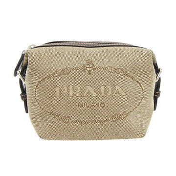 PRADA Logo Jacquard Clutch Bag