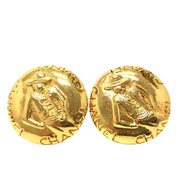 CHANEL Vintage Round Clip Earrings