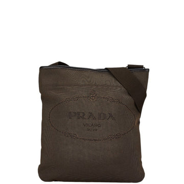 PRADA Logo Jacquard Shoulder Bag