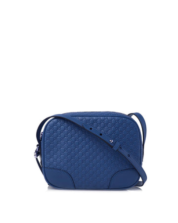Gucci Women's Leather Across-body Bag with Zip Fastening in Blue
