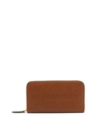 Burberry Women's Leather Zip Wallet with Multiple Compartments in Brown
