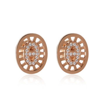 HERMES Chaine d'ancre Divine Earrings in 18k Rose Gold 0.13 CTW