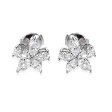 TIFFANY & CO. Victoria Diamond Earrings in Platinum 1.77 CTW