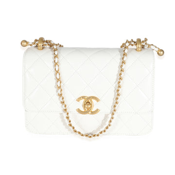 CHANEL 24C White Quilted Calfskin Mini Perfect Fit Flap Bag